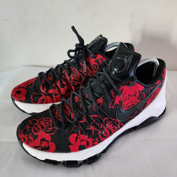 Nike Other - Nike Shoes Mens 8.5 Red Black KD 8 EXT Men’s Shoes Floral Sneakers 806393-004